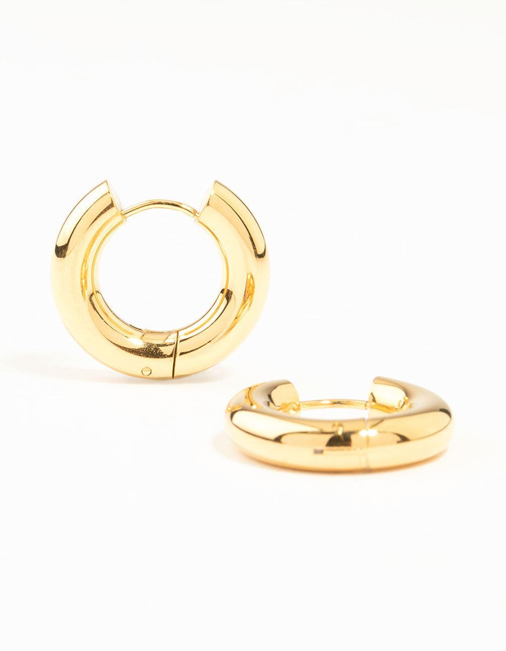 Waterproof Gold Plated Stainless Steel Small Chunky Huggie Earrings