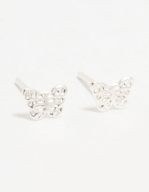 Sterling Silver Butterfly Stud Earrings