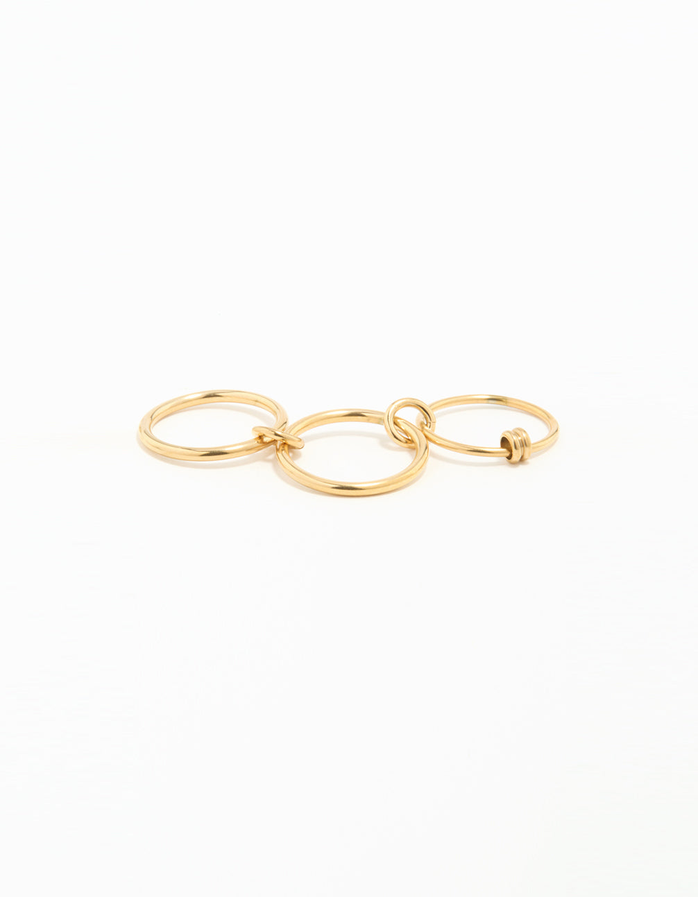 Waterproof Gold Plated Stainless Steel Interlooped Stacking Linked Ring