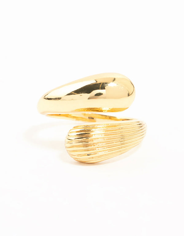 Gold Plated Textured Double Wrapped Ring