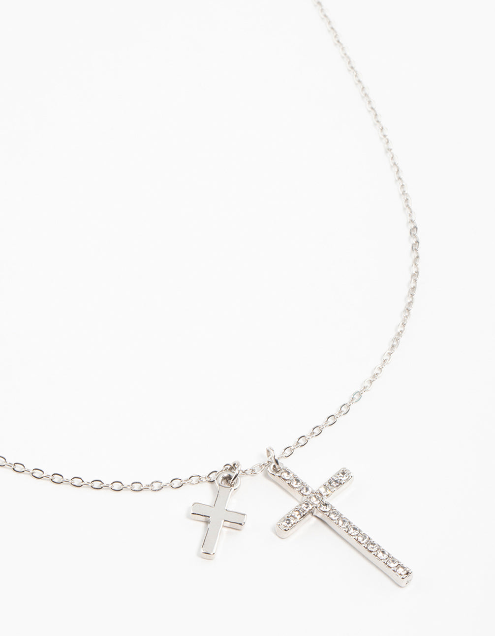 Silver Cross Charm Necklace