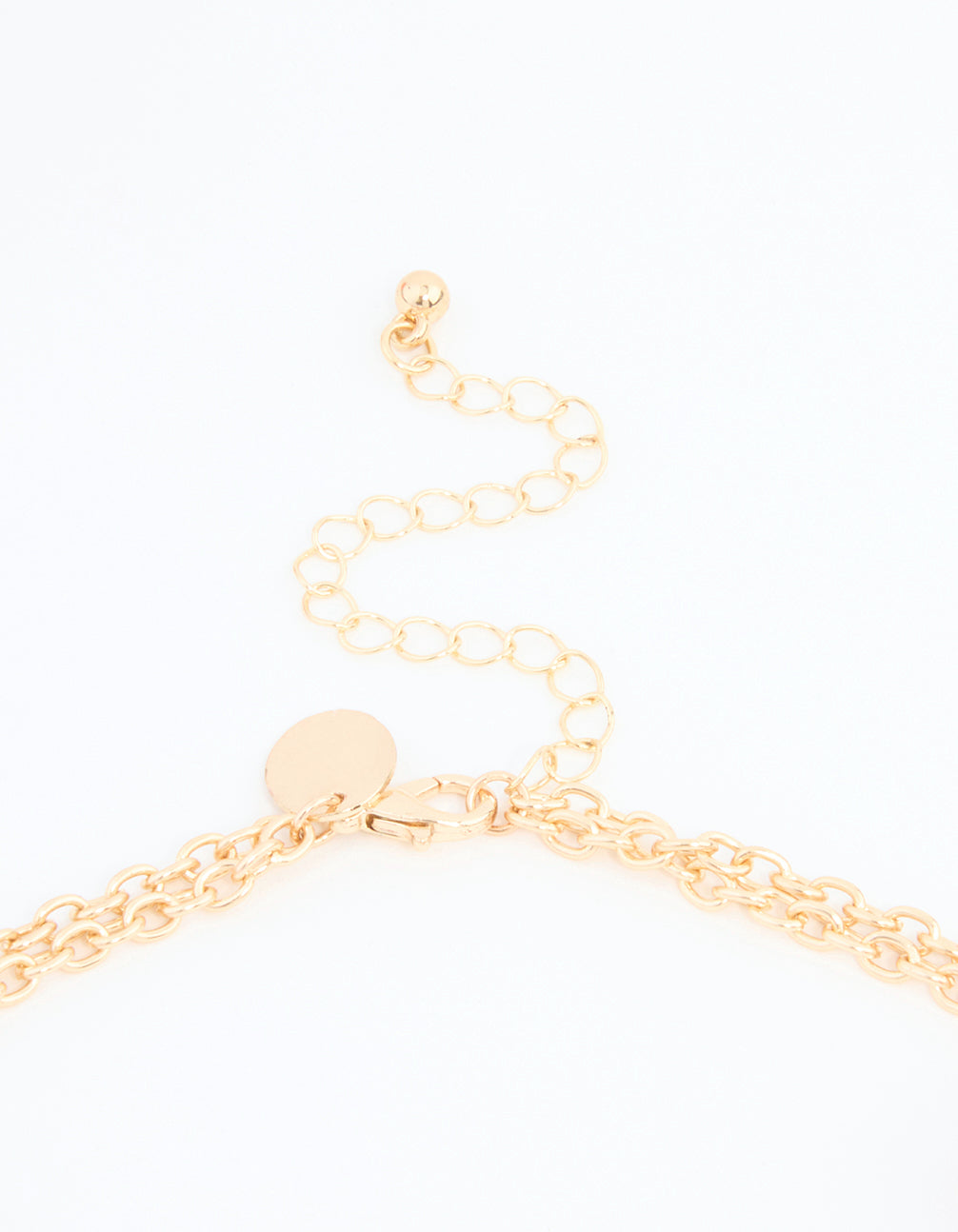 Pink Straw Beads Gold Necklace
