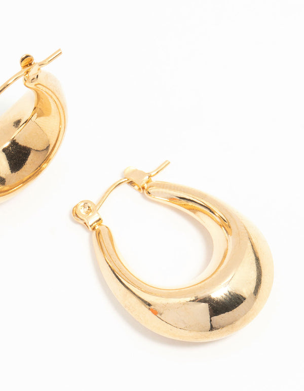 Waterproof Gold Plated Stainless Steel Mini Full Loop Hoop Earrings
