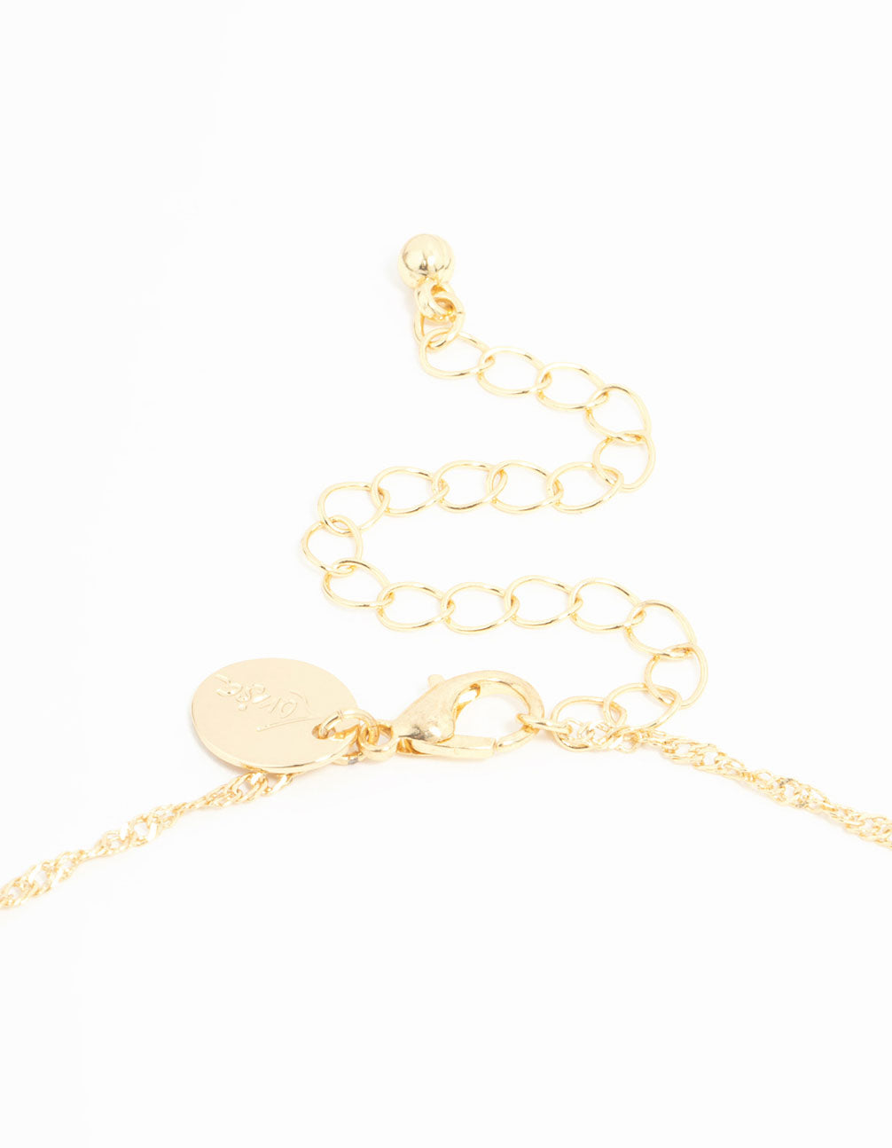 Gold Plated Red Diamante Pointed Cross Necklace & Stud Earrings Set