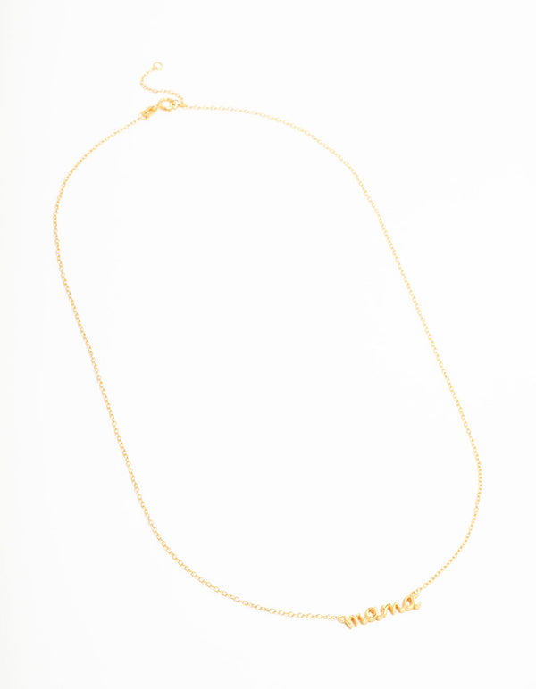 Gold Plated Sterling Silver Mama Necklace