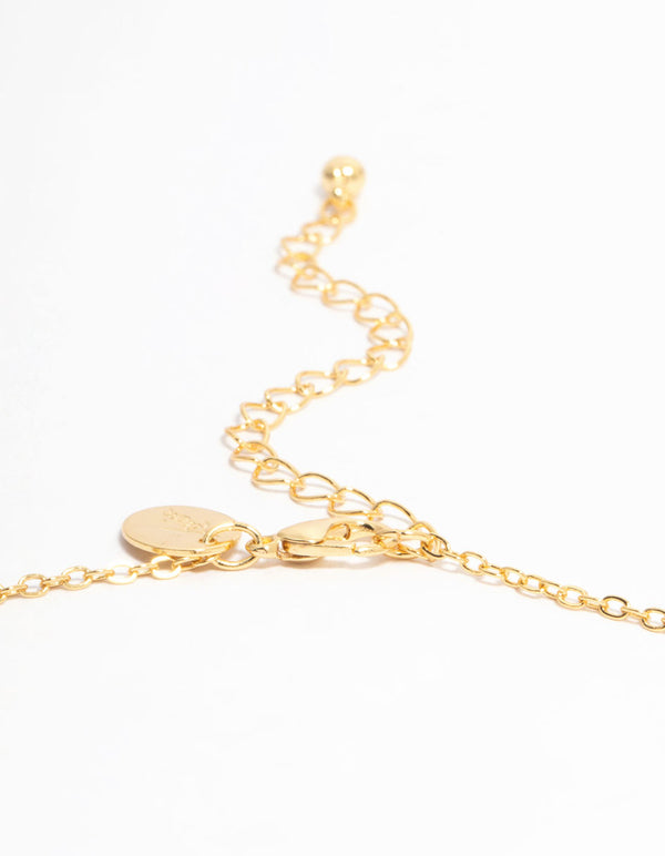 Gold Plated Rondell Rings Pendant Necklace