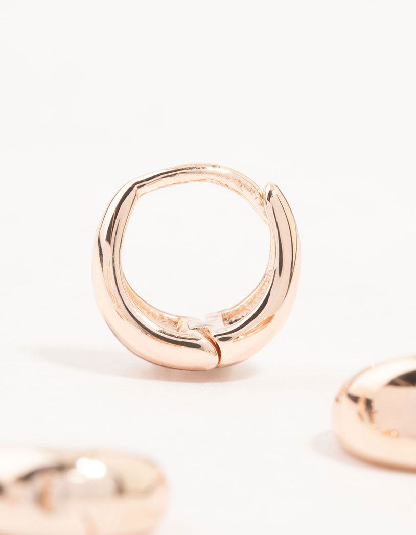 Rose Gold Mixed 4-Pack Hoop Earrings