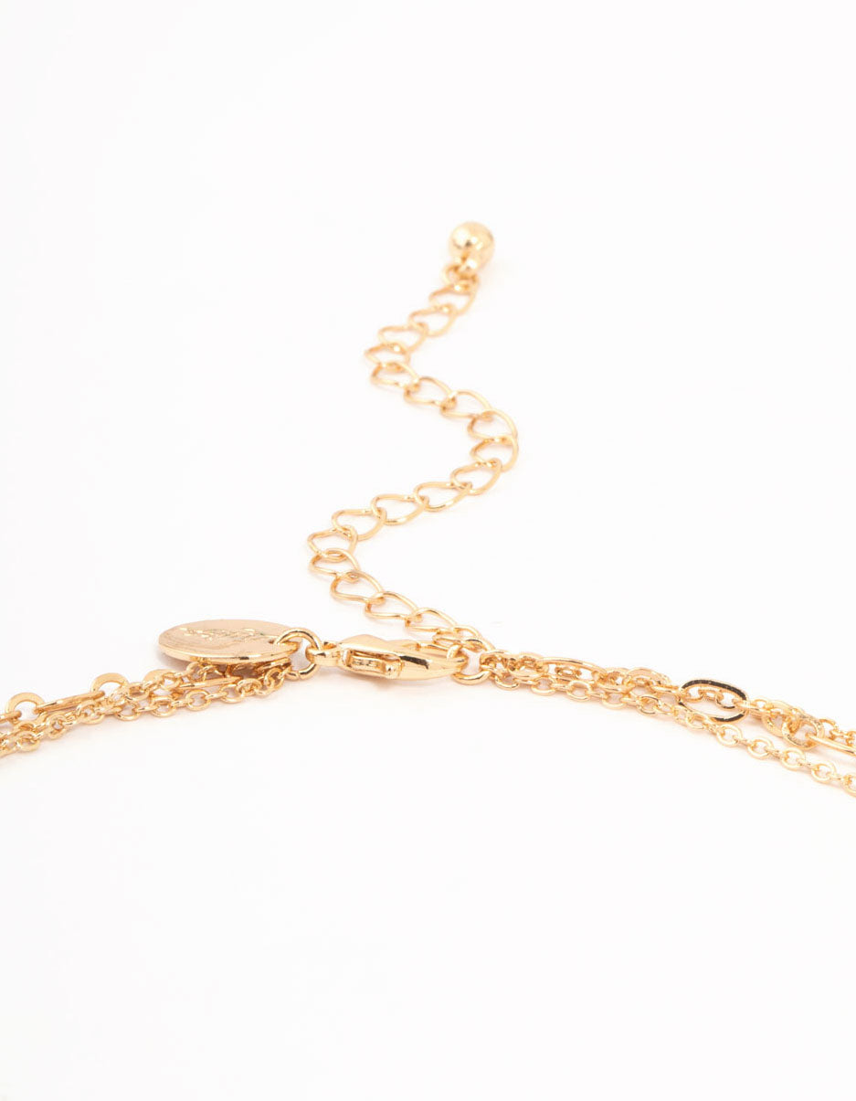 Gold Cross & Coin Layered Necklace