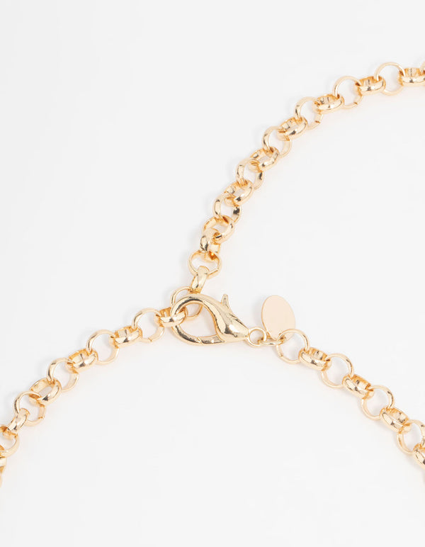 Gold Mixed Rectangle Green Stone Belt