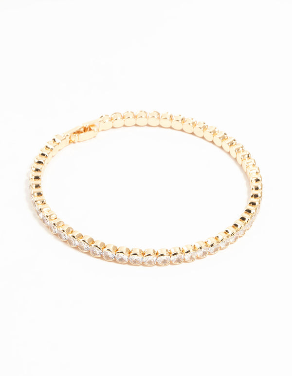 Gold Cubic Zirconia Tennis Bracelet