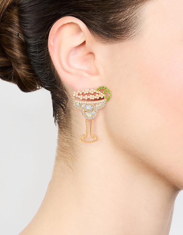 Gold Margarita Cocktail Drop Earrings