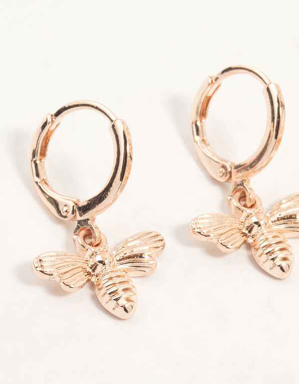 Rose Gold Butterfly & Bee Earrings 6-Pack