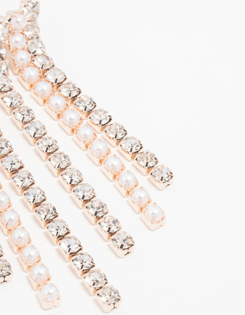 Rose Gold Waterfall Layered Drop Earrings