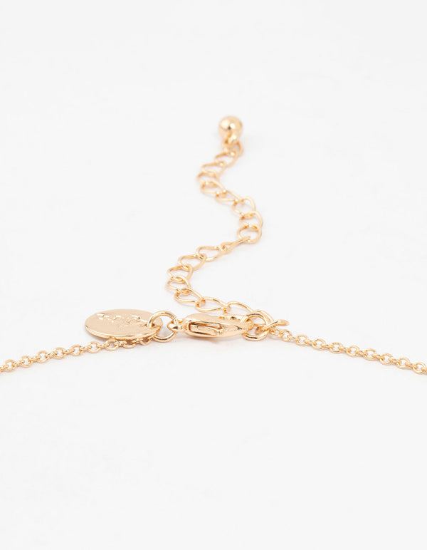 Gold Rosette Necklace and Stud Earrings Set