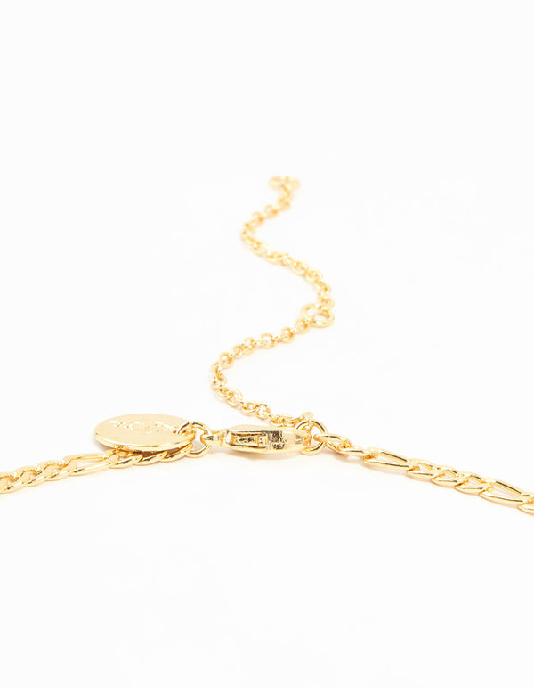 Gold Plated Heart & Boot Charm Necklace