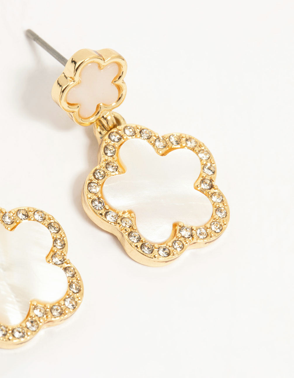 Gold Plated Flower Drop Earrings