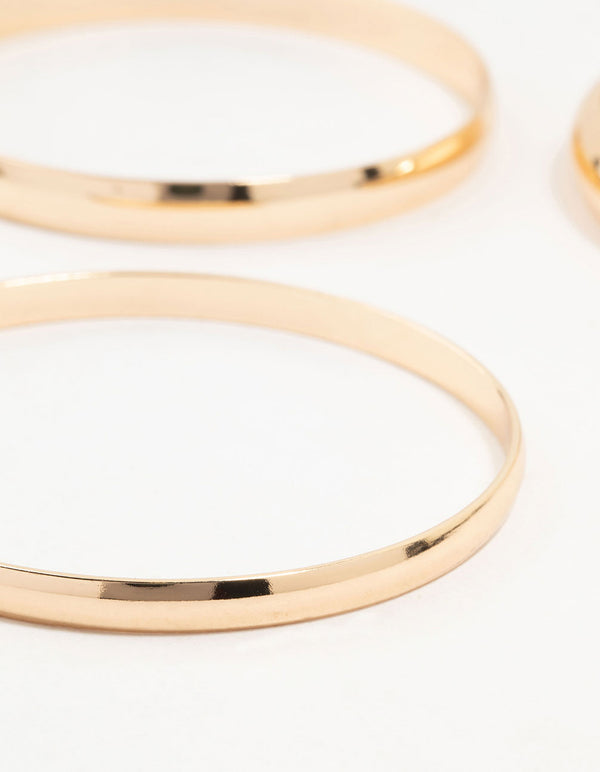 Gold Thick Bangles 3-Pack