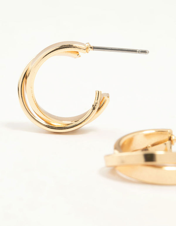 Gold Textured Hoop Earrings