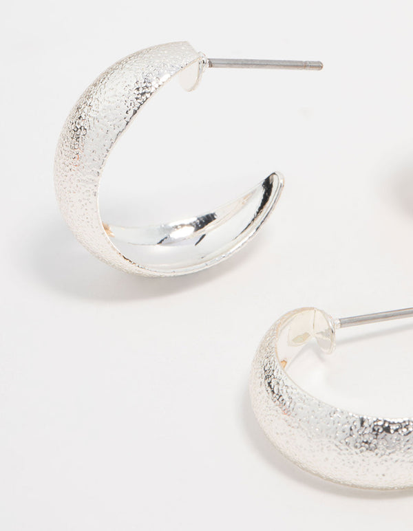 Mixed Metals Sandblast Hoop Earrings 2-Pack