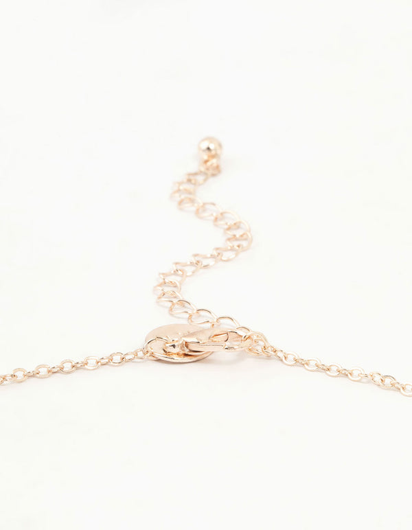 Gold Diamante Butterfly Drop Charm Necklace