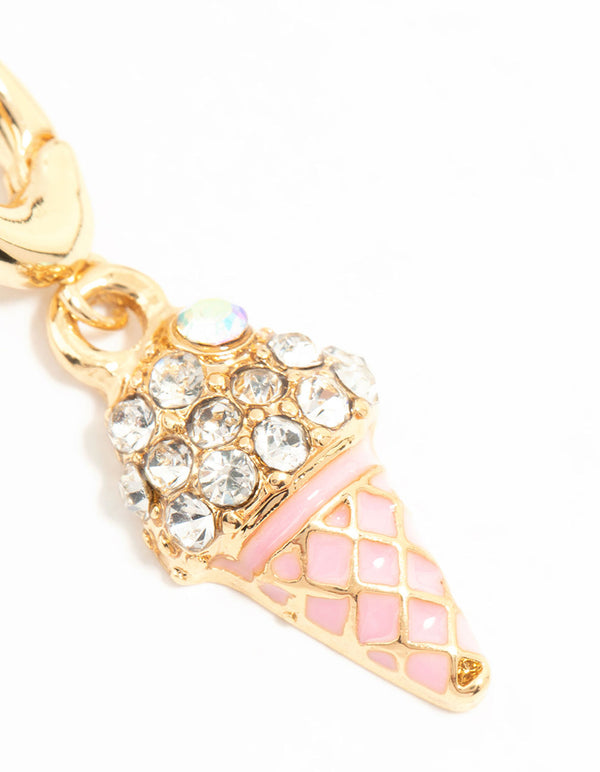 Gold Plated Ice Cream Charm