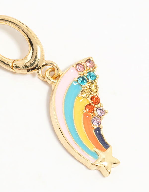 Gold Plated Cubic Zirconia Rainbow Charm
