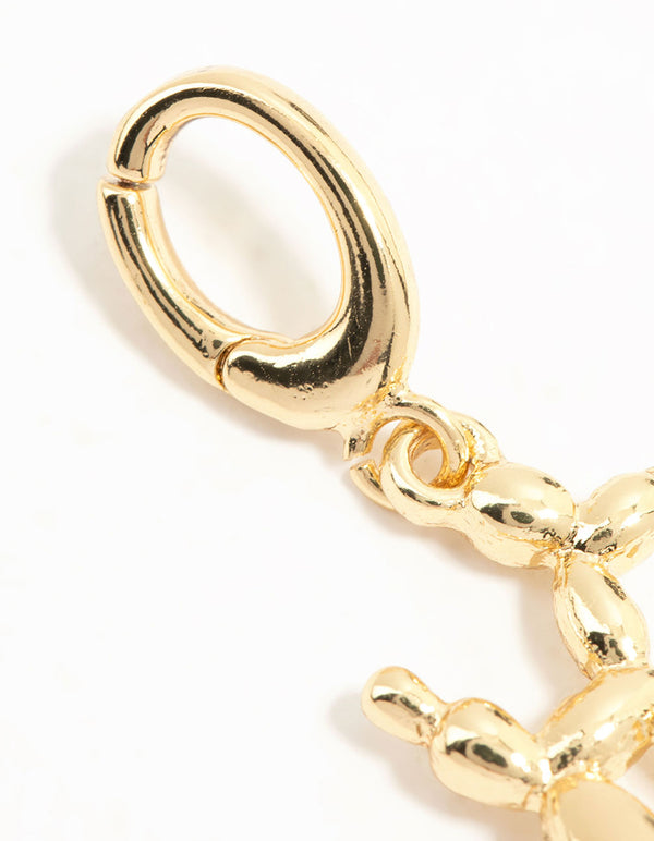 Gold Plated Balloon Dog Charm