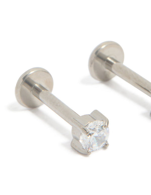 Titanium Diamante Flat Back Studs