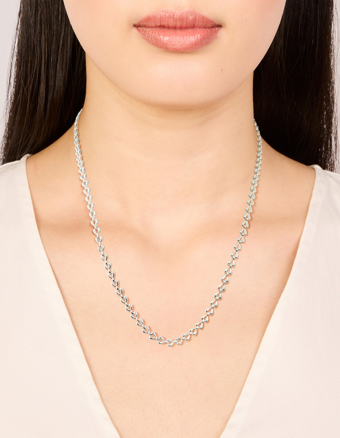 Waterproof Stainless Steel Mini Heart Link Necklace