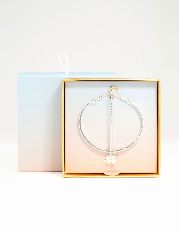 Silver Bow Toggle Bangle