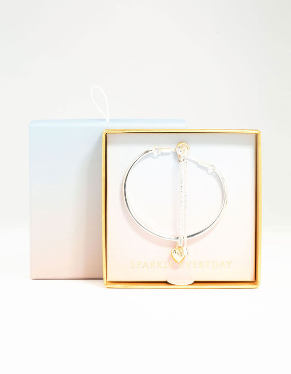 Mixed Metals Heart Toggle Bangle