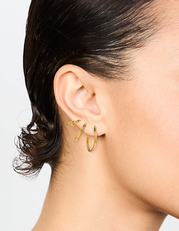 Gold Plated Surgical Steel Clasp Hoop Earrings 2-Pack