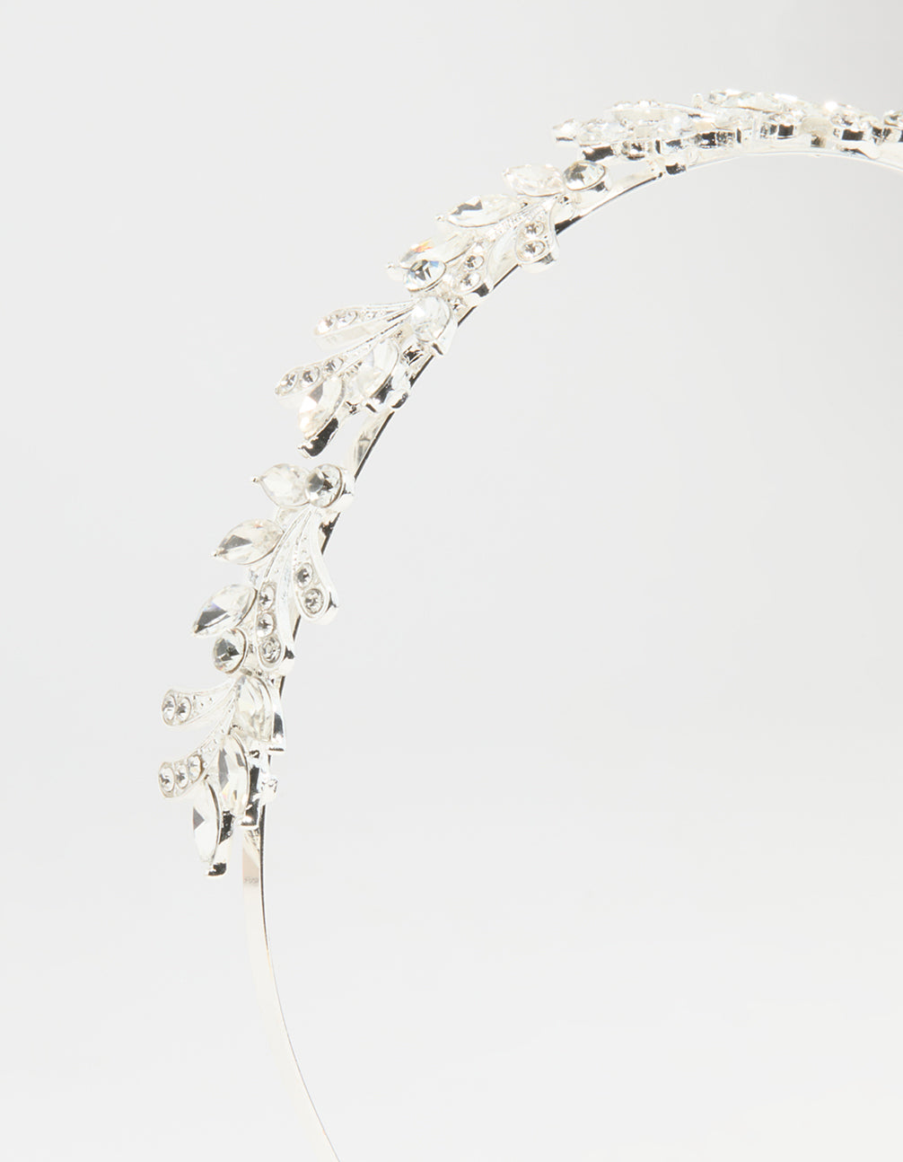 Silver Winding Leaves Headband