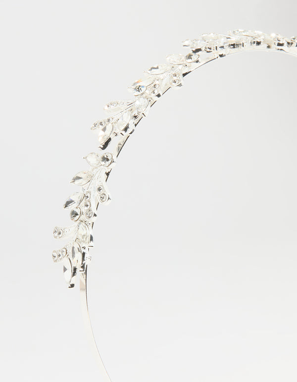 Silver Winding Leaves Headband