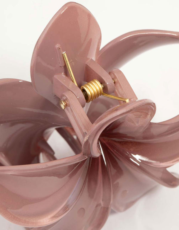 Dusty Pink Frangipani Claw Clips 3-Pack
