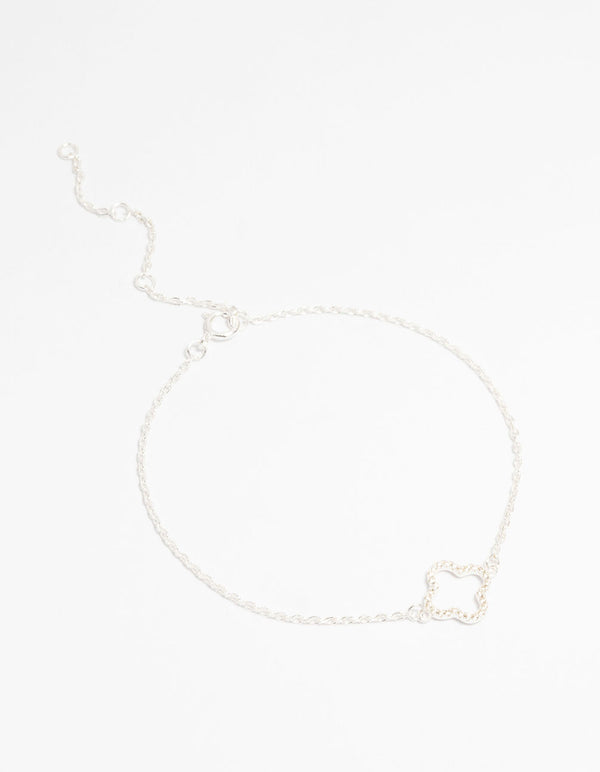 Sterling Silver Cubic Zirconia Flower Bracelet