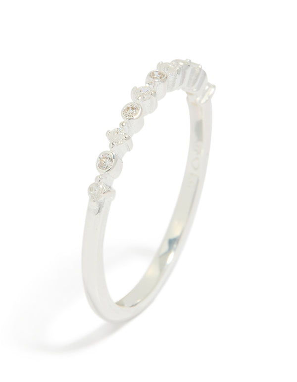 Sterling Silver Circle Pave Ring