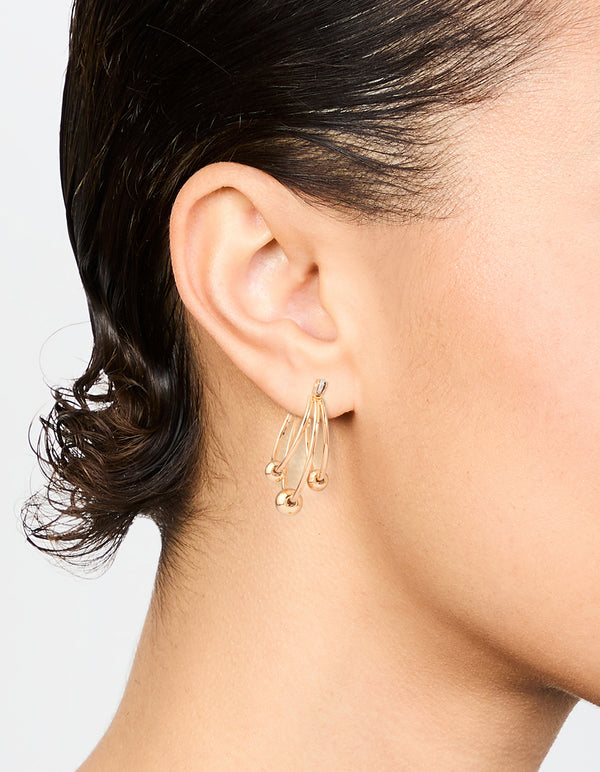 Gold Ball Hoop Earrings