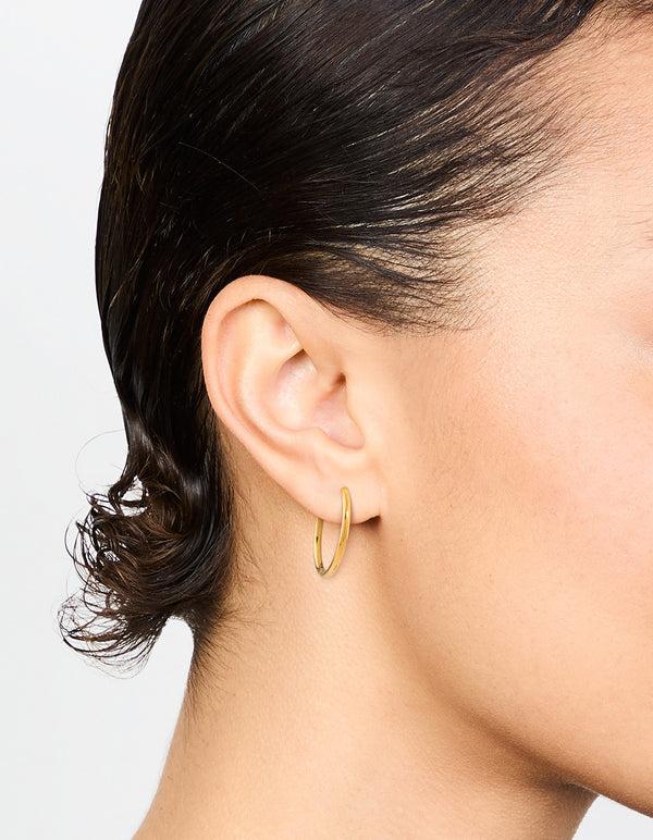 Gold Plated Surgical Steel Polished Hoop Earrings