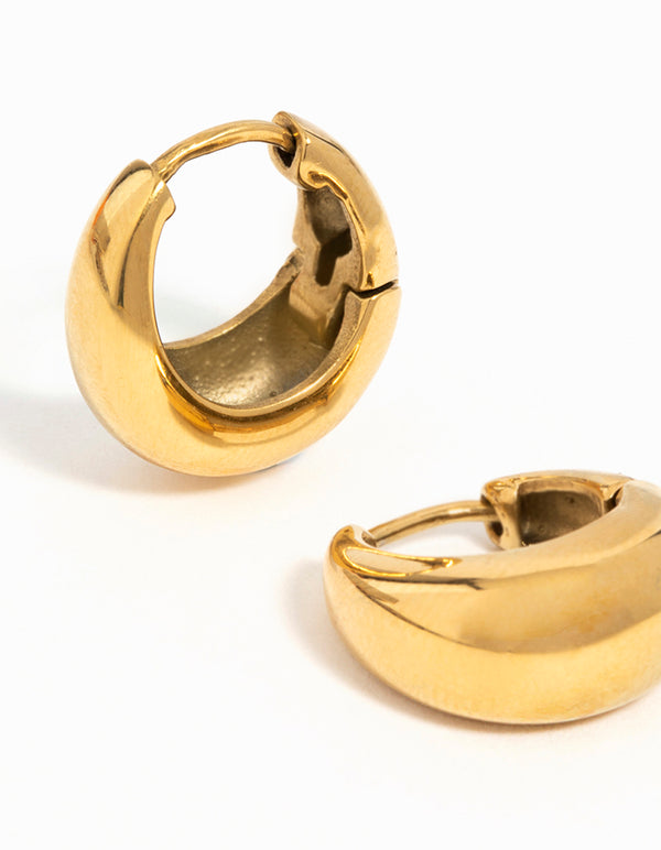 Gold Plated Surgical Steel Bold Oval Hoop Earrings