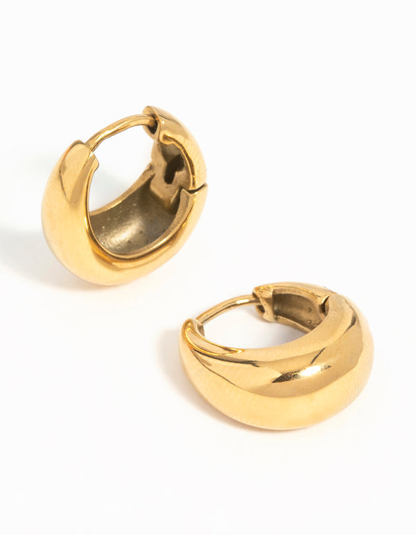 Gold Plated Surgical Steel Bold Oval Hoop Earrings