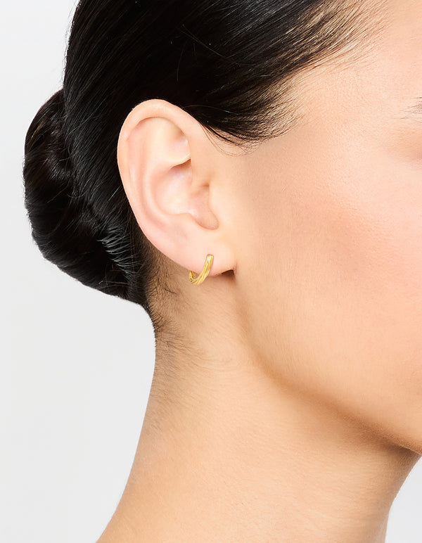Gold Plated Surgical Steel Twisted Hoop Earrings
