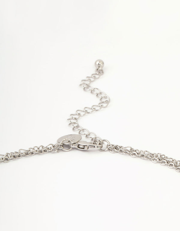 Silver Snake & Eye Layered Necklace
