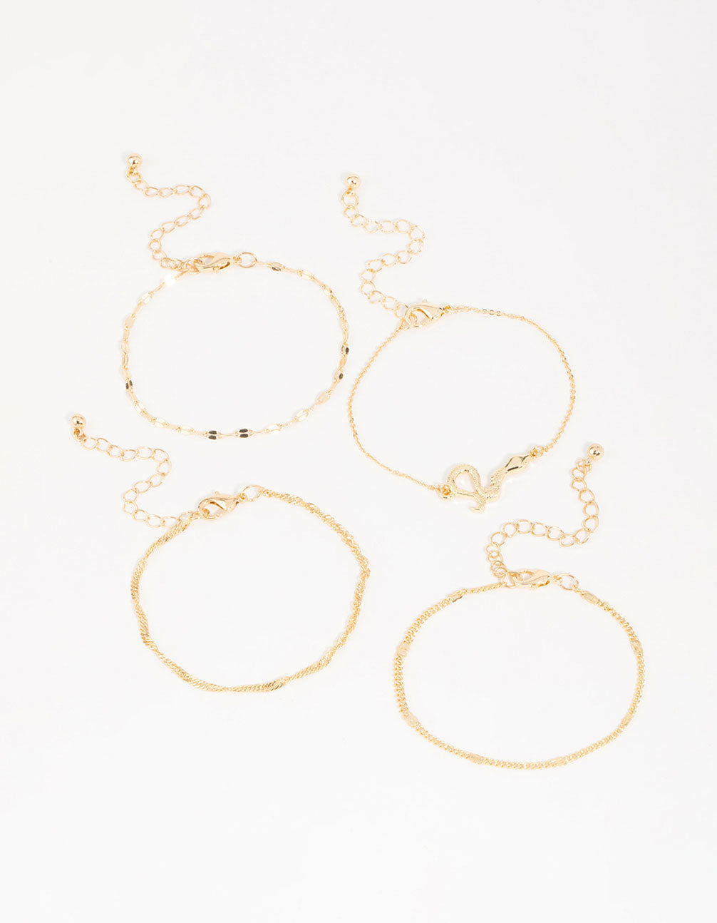 Gold Snake Bracelets 4-Pack