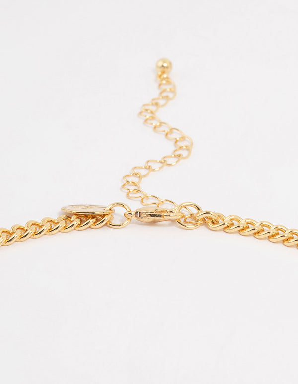 Gold Plated Moon & Boot Charm Necklace
