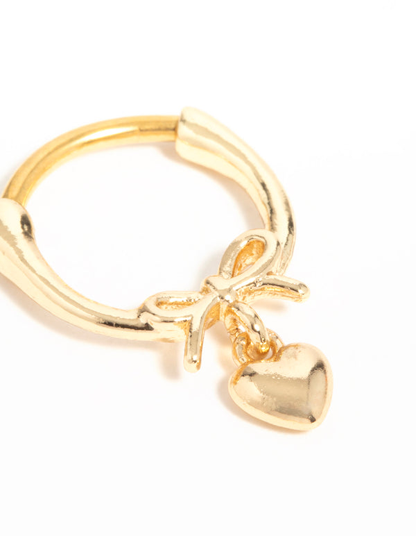 Gold Plated Surgical Steel Heart Ear Clicker