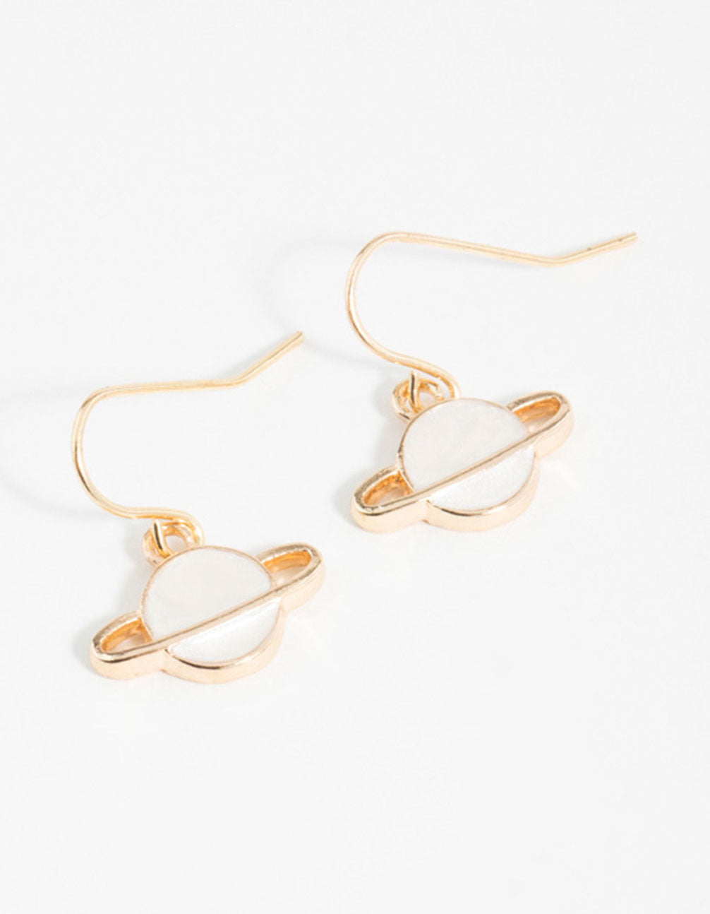 Gold Planet Hook Earrings
