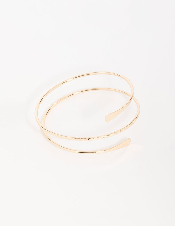 Gold Harmered Arm Cuff