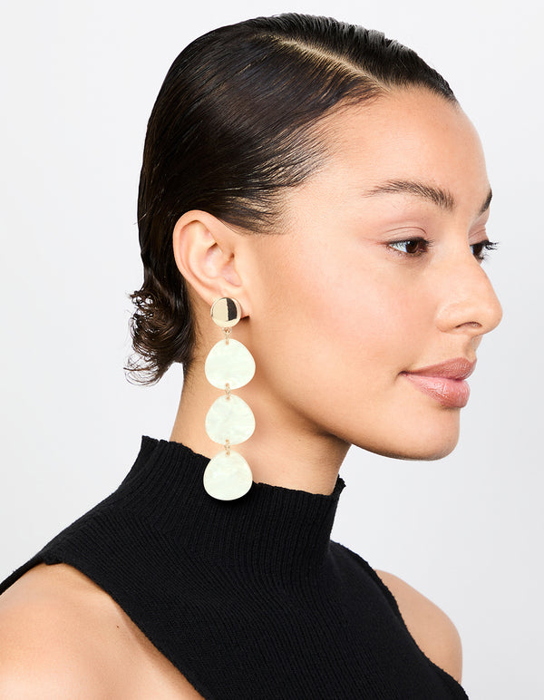 Gold Acrylic Teardrop Earrings