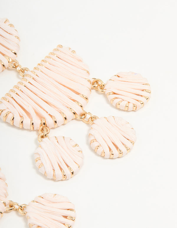Paper Raffia Wrapped Drop Earrings
